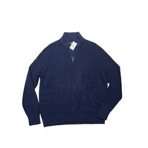 NWT J. Crew Factory XL 100% Cotton Waffle Knit 1/2 Zip Pullover Sweater AG081